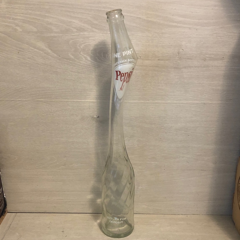 Vintage Pepsi Stretched Glass Bottle Pease Read Post